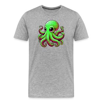 Pieuvre - T-shirt bio Premium Homme - gris chiné - Devant - Damien (186cm)