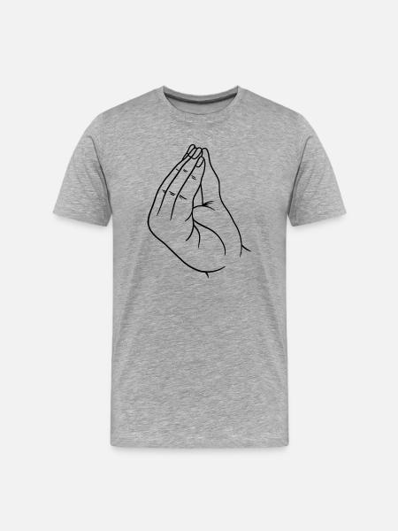 Italian hand gesture - Men's Premium Organic T-Shirt - heather grey