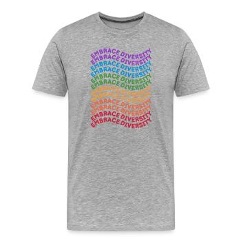 Lgbt. Embrace diversity - Men's Premium Organic T-Shirt - heather grey - Front - Damien (186cm)