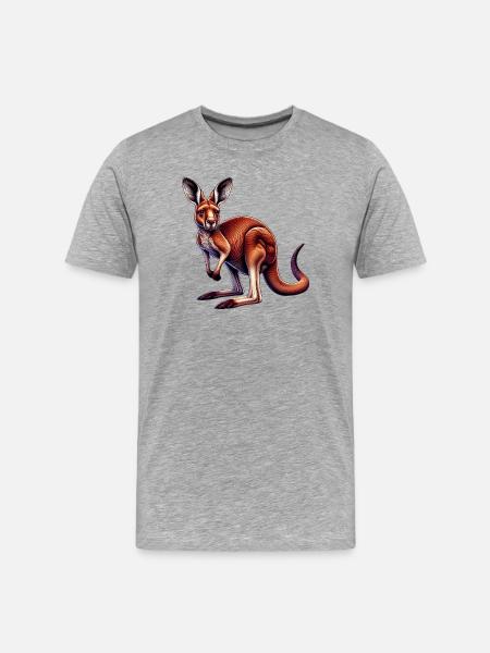 Kangaroo - Men's Premium Organic T-Shirt - heather grey