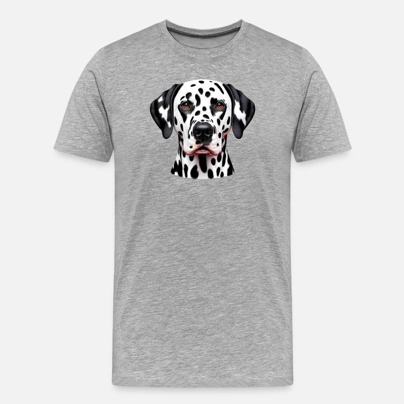 Dalmatiner Hund - Männer Premium Bio T-Shirt - Grau meliert