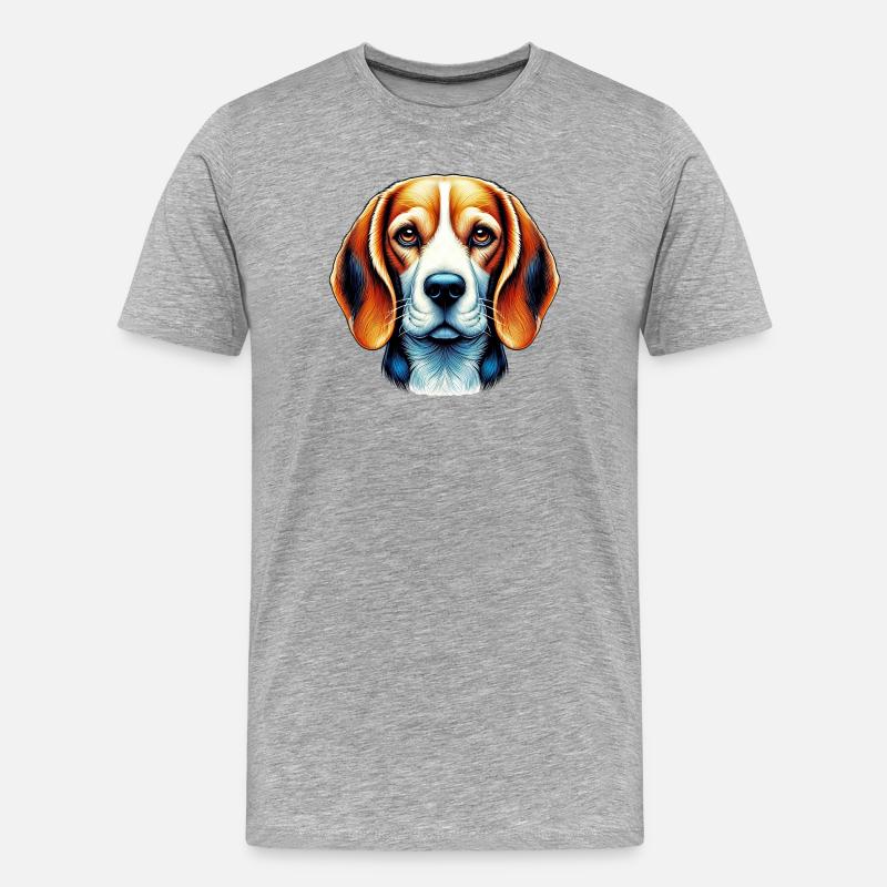 Beagle Hund - Männer Premium Bio T-Shirt - Grau meliert