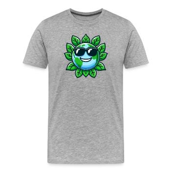 Cool Planet: Die umweltfreundliche Erde - Männer Premium Bio T-Shirt - Grau meliert - Vorne - Damien (186cm)