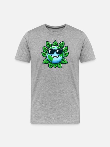 Cool Planet: The Eco-Friendly Earth - Men's Premium Organic T-Shirt - heather grey