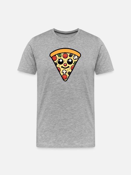 Peppy Pepperoni: The Happy Slice - Men's Premium Organic T-Shirt - heather grey