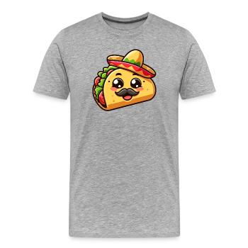 Fiesta Taco : le savoureux Senor - T-shirt bio Premium Homme - gris chiné - Devant - Damien (186cm)
