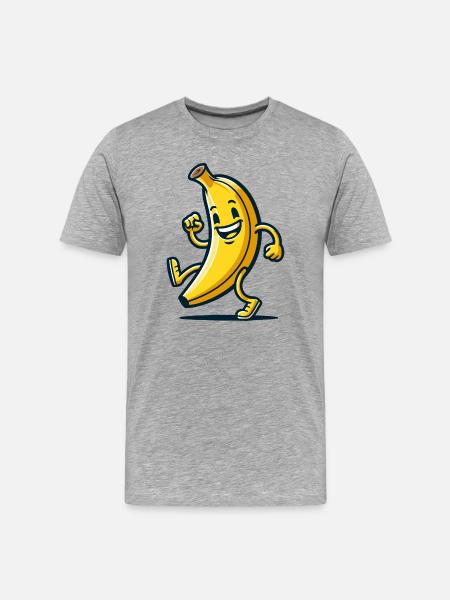 Banana Dash: The Speedy Snack - Men's Premium Organic T-Shirt - heather grey