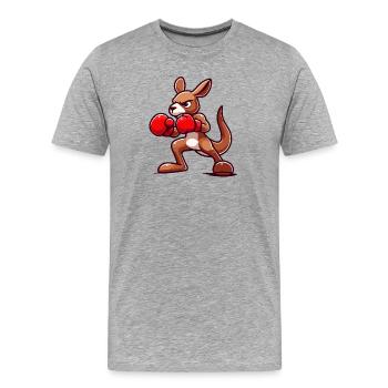 Kanga Punch: Der Boxer - Männer Premium Bio T-Shirt - Grau meliert - Vorne - Damien (186cm)