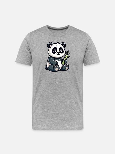 Bamboo Buddy: The Content Panda - Men's Premium Organic T-Shirt - heather grey
