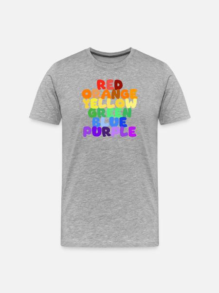 Regenbogen Farbwörter Reihe - Männer Premium Bio T-Shirt - Grau meliert