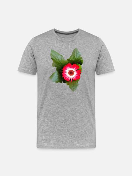 Aster – Autumn Poetry in Lines - Men's Premium Organic T-Shirt - heather grey