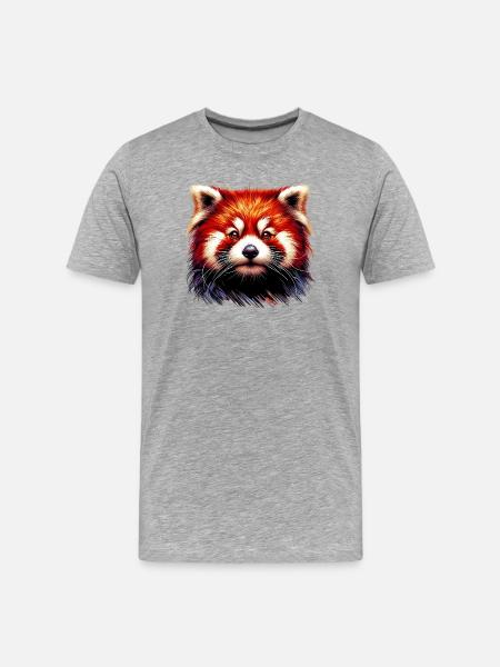 Red panda - Men's Premium Organic T-Shirt - heather grey