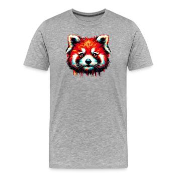 Red panda - Men's Premium Organic T-Shirt - heather grey - Front - Damien (186cm)