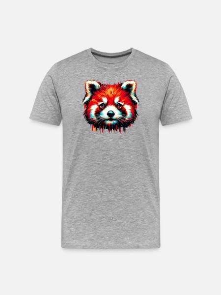 Red panda - Men's Premium Organic T-Shirt - heather grey