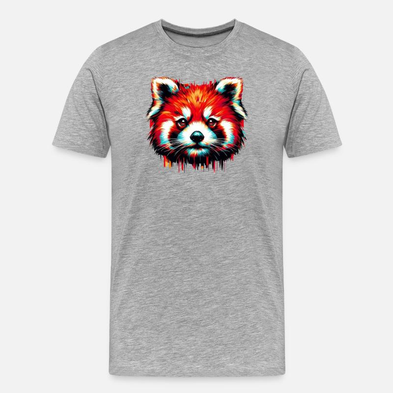 Kleiner Panda - Männer Premium Bio T-Shirt - Grau meliert