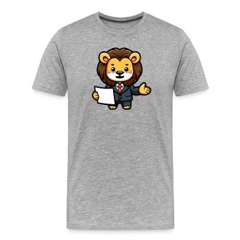 Le Lion de l’entreprise - T-shirt bio Premium Homme - gris chiné - Devant - Damien (186cm)