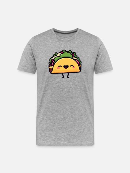 Cheerful Taco Toon - Men's Premium Organic T-Shirt - heather grey