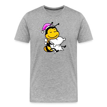 Bee Tired Sleep Off Sleeping Girl - Men's Premium Organic T-Shirt - heather grey - Front - Damien (186cm)