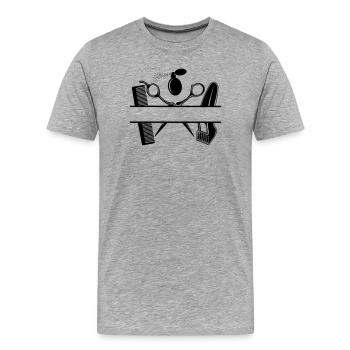 hairdressers attributes text banner - Men's Premium Organic T-Shirt - heather grey - Front - Damien (186cm)