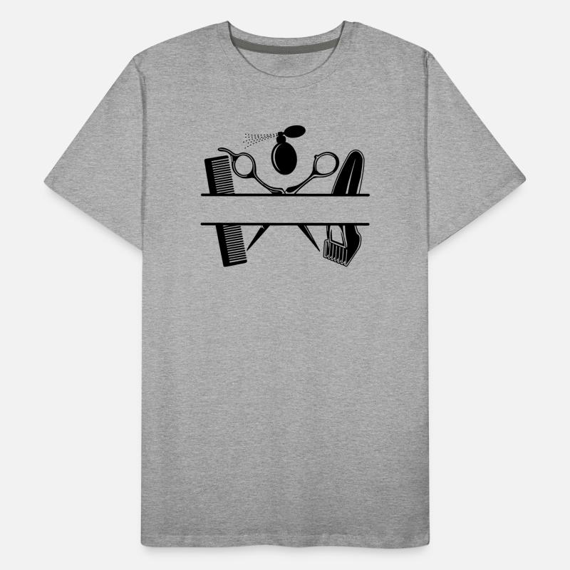 Coiffeurs attributs texte bannière T-shirt bio Premium Homme