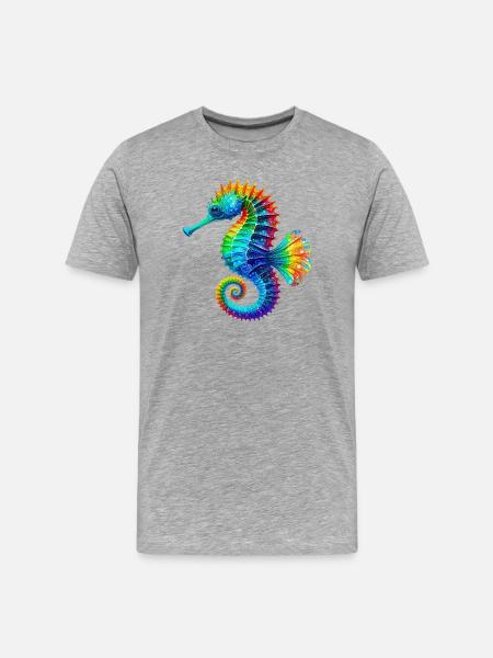 Seahorse - Men's Premium Organic T-Shirt - heather grey