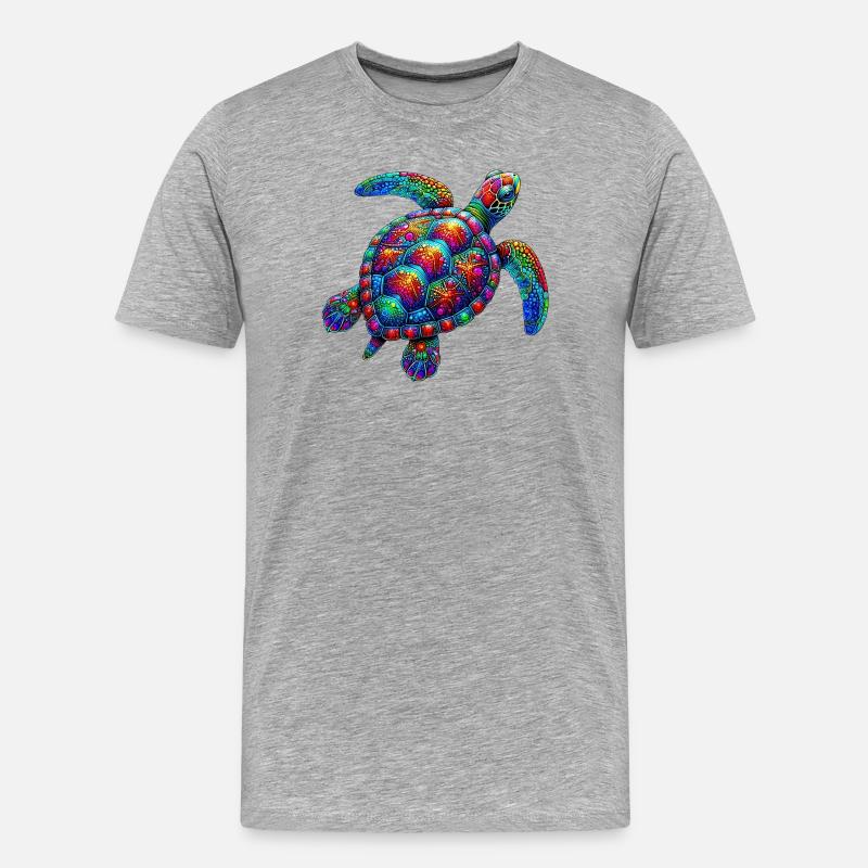 Schildkröte - Männer Premium Bio T-Shirt - Grau meliert