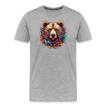 Ours - T-shirt bio Premium Homme - gris chiné - Devant - Damien (186cm)