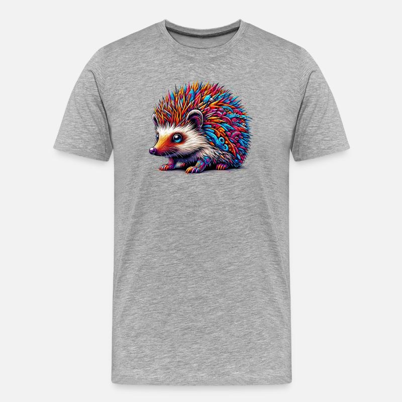 Igel - Männer Premium Bio T-Shirt - Grau meliert