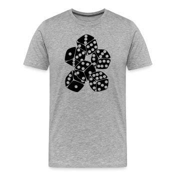 Six dice - Men's Premium Organic T-Shirt - heather grey - Front - Damien (186cm)