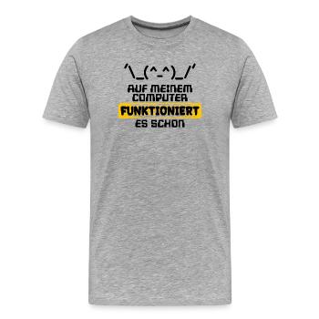 Programmeur de script de code de déclaration du développeur - T-shirt bio Premium Homme - gris chiné - Devant - Damien (186cm)