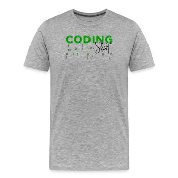 Coden Développeur Programmeur Développeur Web Dicton - T-shirt bio Premium Homme - gris chiné - Devant - Damien (186cm)