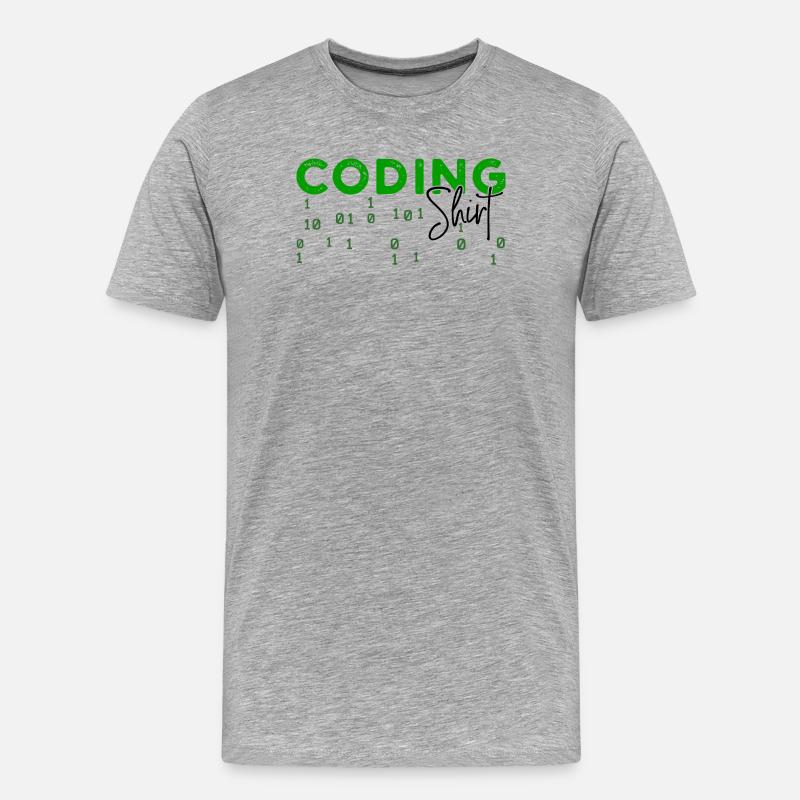Coden Developer Programmierer Webentwickler Spruch - Männer Premium Bio T-Shirt - Grau meliert