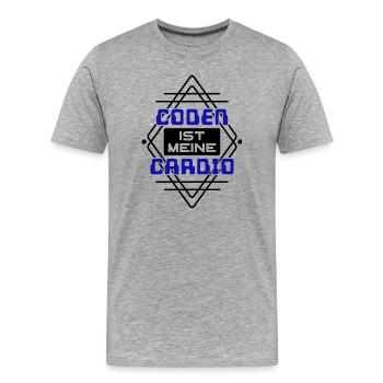 Développeur de logiciels Développeur Cool Saying Coden - T-shirt bio Premium Homme - gris chiné - Devant - Damien (186cm)