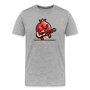Granatapfel-Melodie - Männer Premium Bio T-Shirt - Grau meliert - Vorne - Damien (186cm)