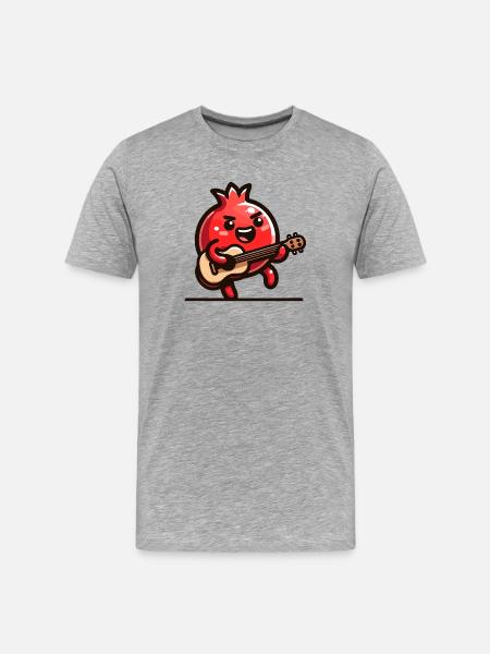 Pomegranate Tune - Men's Premium Organic T-Shirt - heather grey