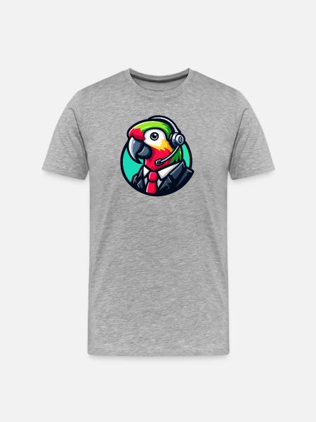 Parrot Professional Chat Support - Men's Premium Organic T-Shirt - heather grey