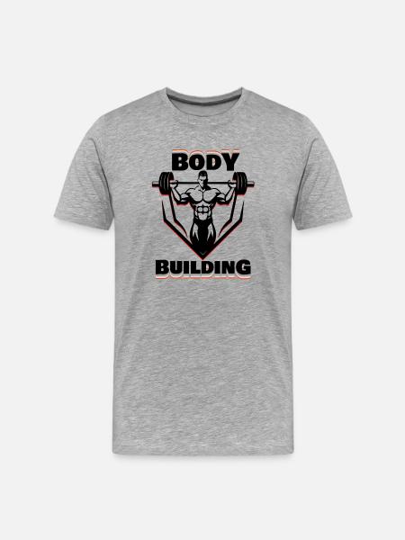 Bodybuilding dark design - Männer Premium Bio T-Shirt - Grau meliert