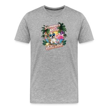 Éblouissante élégance canine mode summer activated - T-shirt bio Premium Homme - gris chiné - Devant - Damien (186cm)