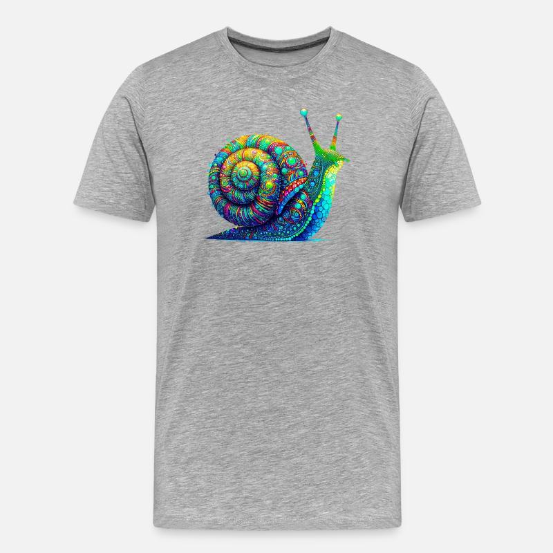 Schnecke - Männer Premium Bio T-Shirt - Grau meliert