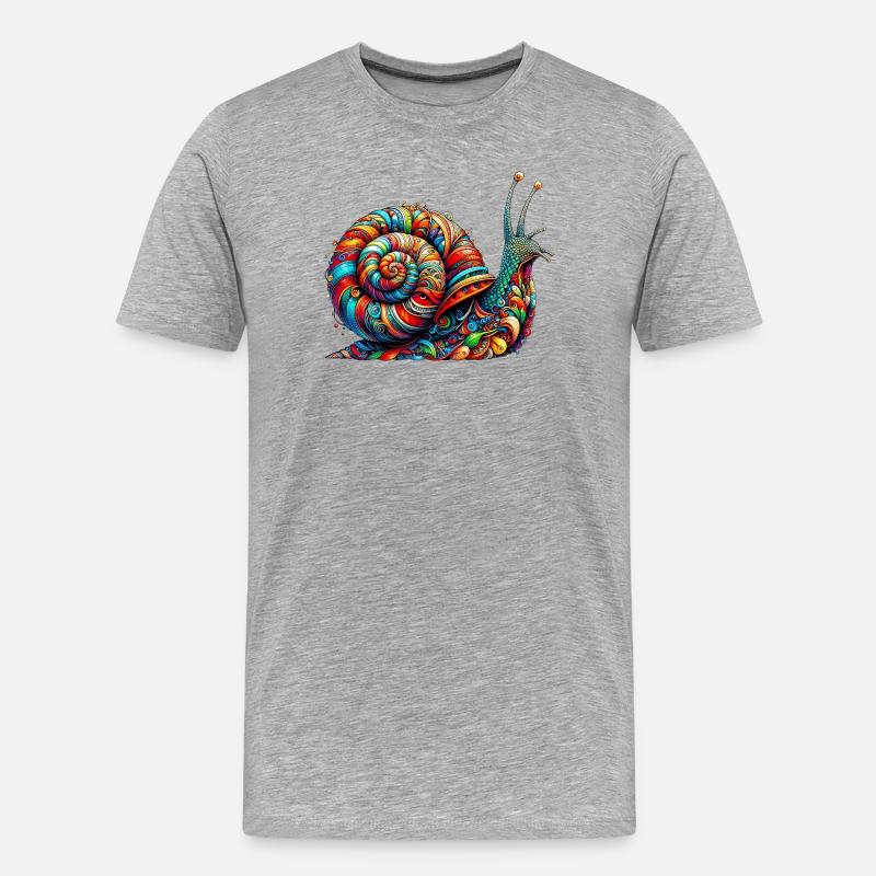 Schnecke - Männer Premium Bio T-Shirt - Grau meliert