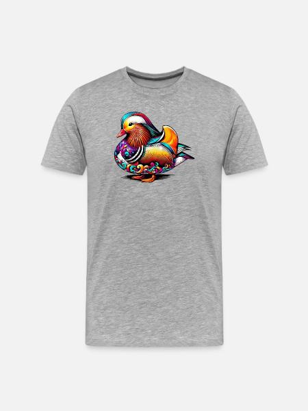 Mandarin duck - Men's Premium Organic T-Shirt - heather grey