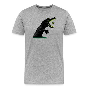 Krokodil Ich Hab Dich Zum Fressen Gern - Männer Premium Bio T-Shirt - Grau meliert - Vorne - Damien (186cm)