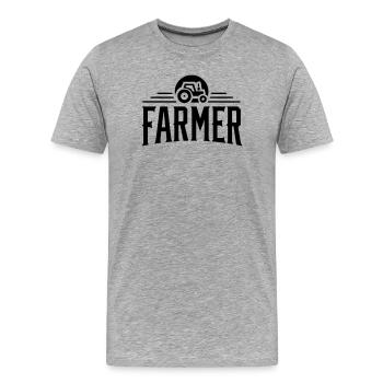 Agriculteur - Fier - T-shirt bio Premium Homme - gris chiné - Devant - Damien (186cm)