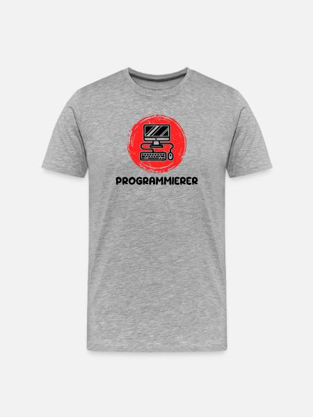 Developer Programmierer Coden Computer Informatik - Männer Premium Bio T-Shirt - Grau meliert