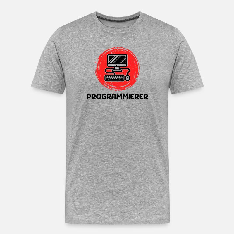 Developer Programmierer Coden Computer Informatik - Männer Premium Bio T-Shirt - Grau meliert