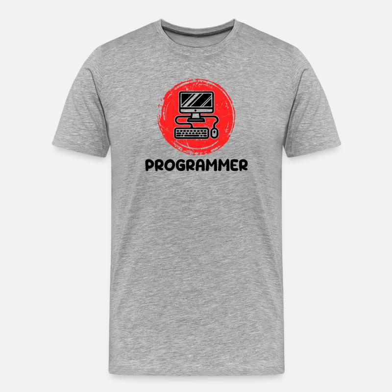 Computer Developer Programmierer Code Skripting - Männer Premium Bio T-Shirt - Grau meliert