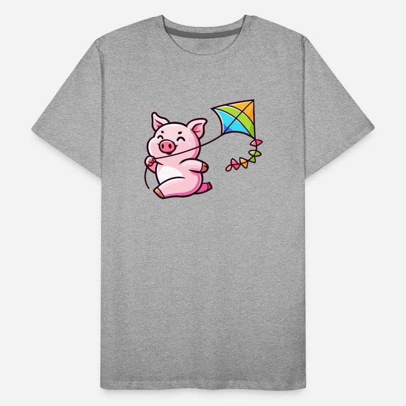 Das Drachenabenteuer des luftigen Ferkels Männer Premium Bio T-Shirt