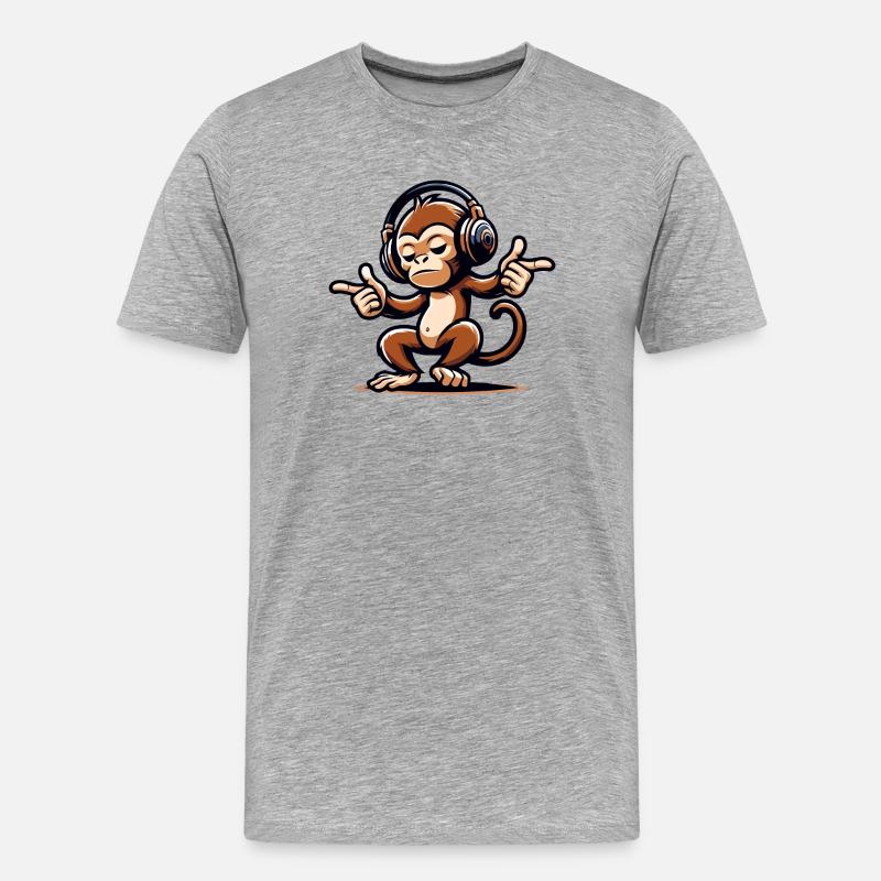 Der Mix Master Monkey - Männer Premium Bio T-Shirt - Grau meliert