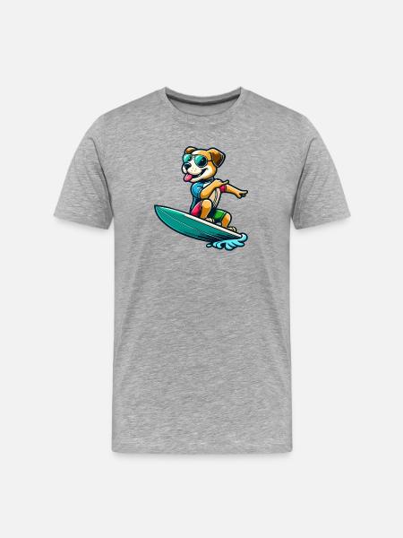 Wave Riding Buddy - Men's Premium Organic T-Shirt - heather grey