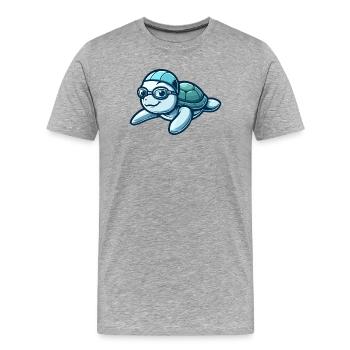 Learned Loggerhead: The Oceanic Scholar - Men's Premium Organic T-Shirt - heather grey - Front - Damien (186cm)
